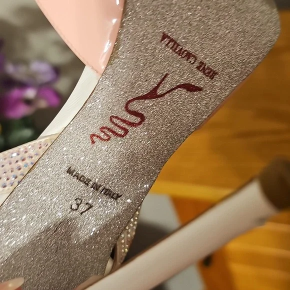 Rene Caovilla Swarovski Embellished Pink/white Heels - Picture 8 of 9
